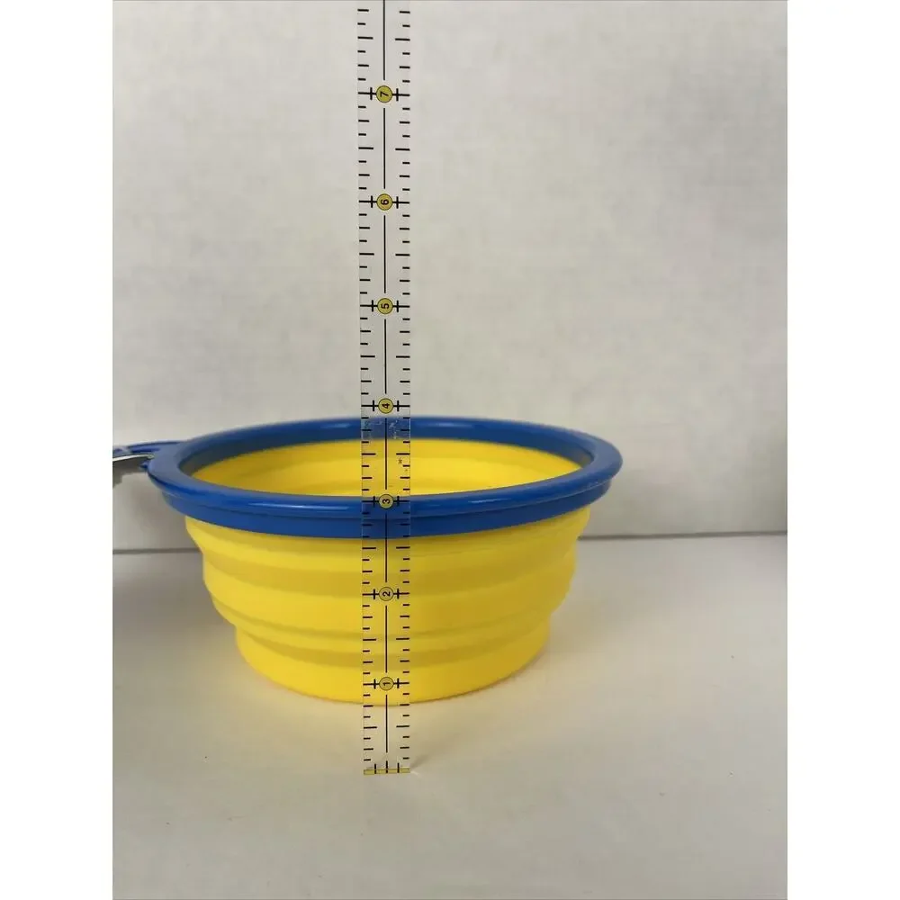 Banana Boat Dog Water Bowl Travel Collapsible Silicone Carabiner Holds 34 oz